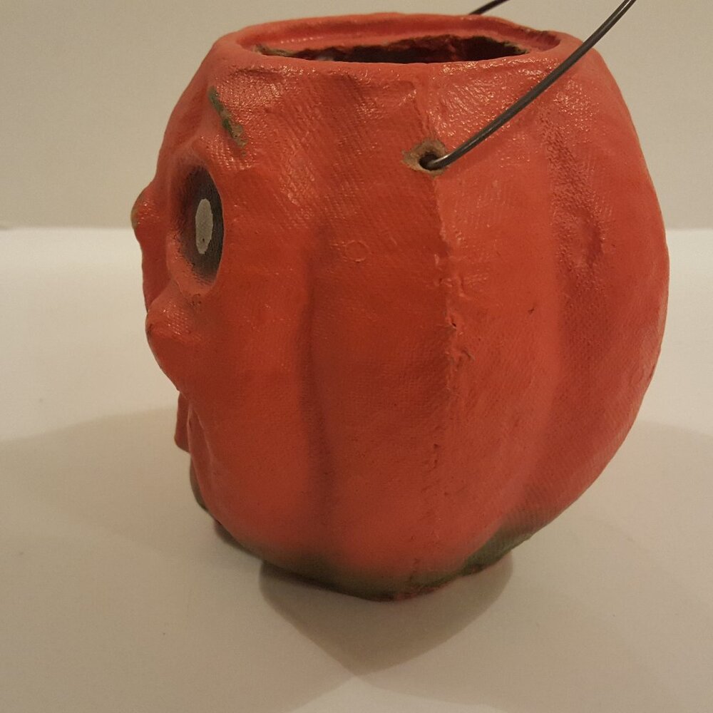 Halloween Vintage Jack O Lantern Paper Mache Pulp Container Small *AS IS* - Picture 8 of 16